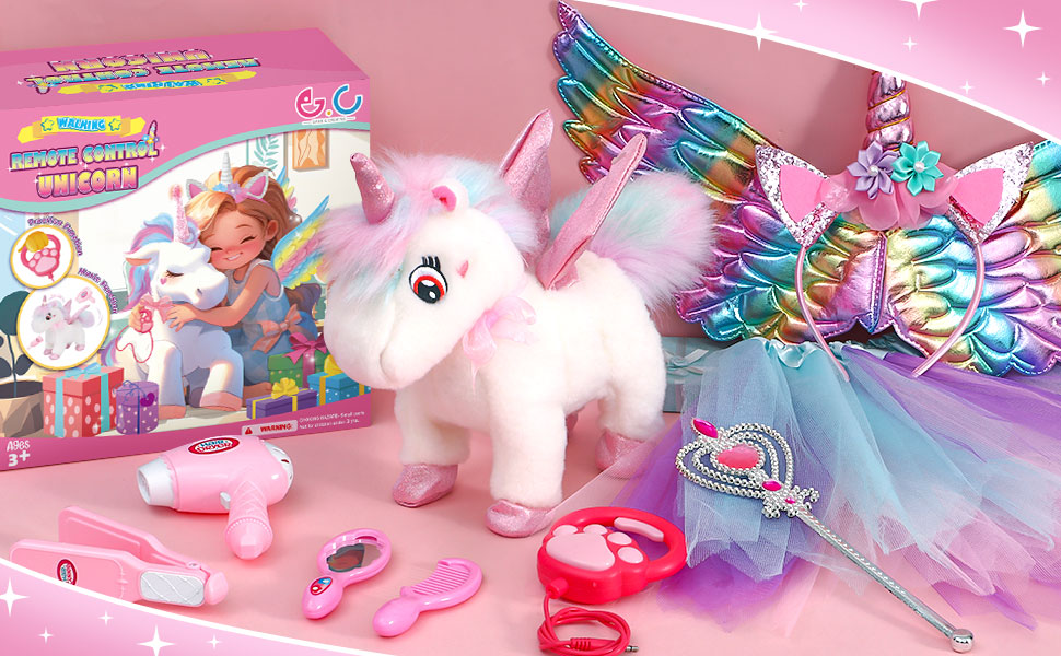 G.C Unicorns Gifts for Girls Toys 3 4 5 6 Year Old, Walking