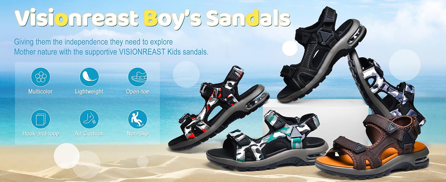 Kids Sandals Boys Sports Outdoor Sandal Athletic Air Cushion Beach Shoes