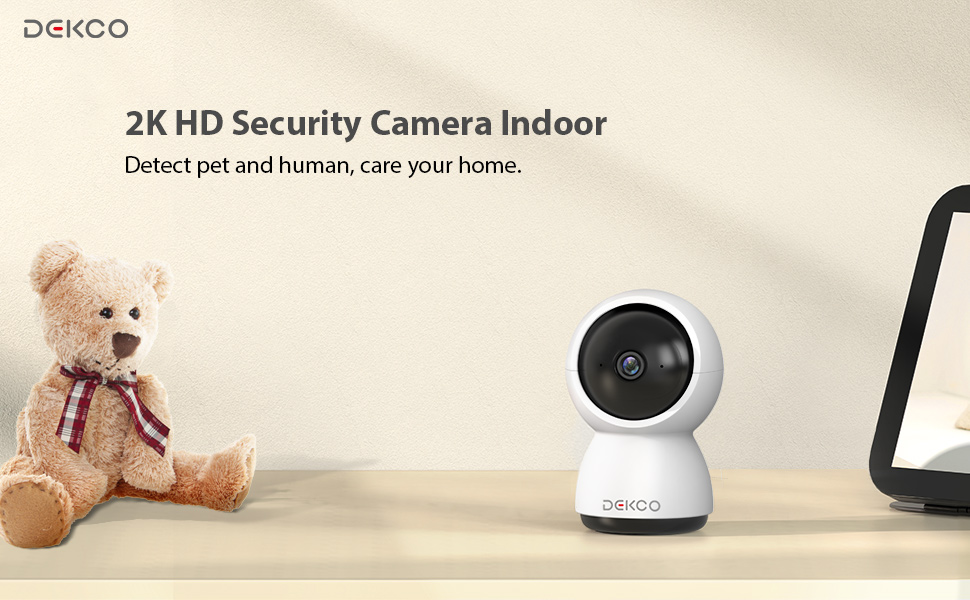 2K Indoor Security Camera WiFi Support Motion Detection&Tracking, DEKCO