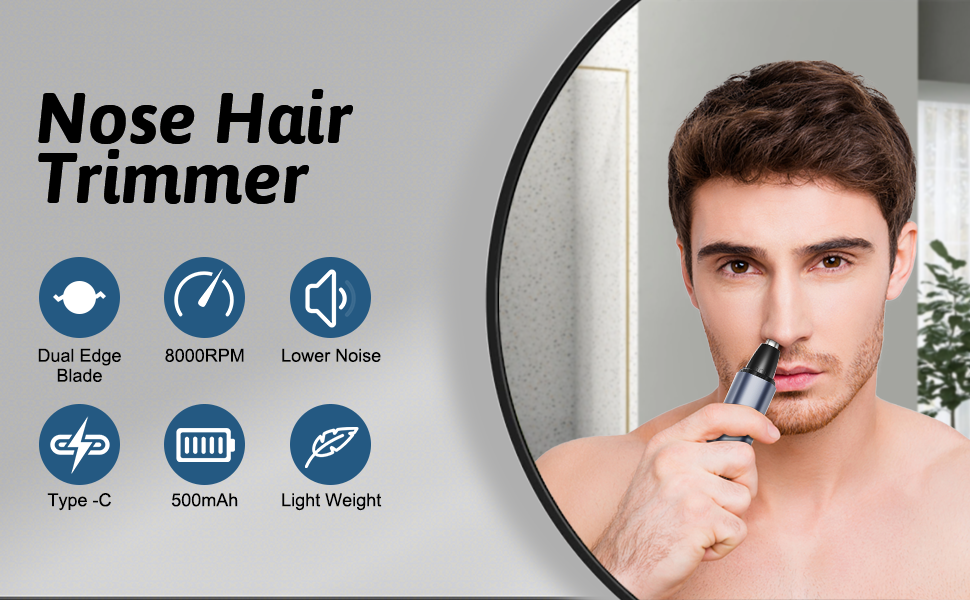 Ssoiew Nose Hair Trimmer, Ear and Nose Hair Trimmer for Men with Fast Charging Built