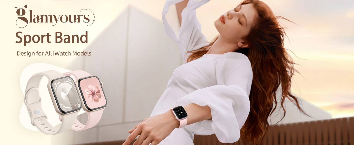 GLAMYOURS Sport Band Compatible with Apple Watch Bands