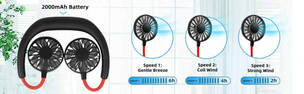 NECK FAN 12 Speed neck usb fan for kitchen mini lazy hanging neck fan 4 gears adjustable usb usb neck fan usb