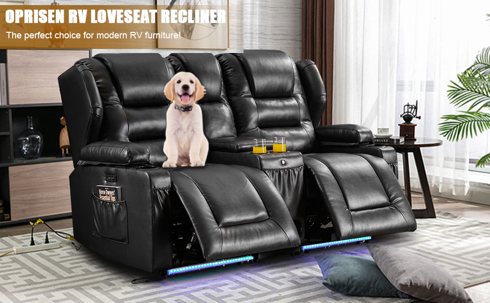 Oprisen 2Seater Power Loveseat Recliner RV Electric