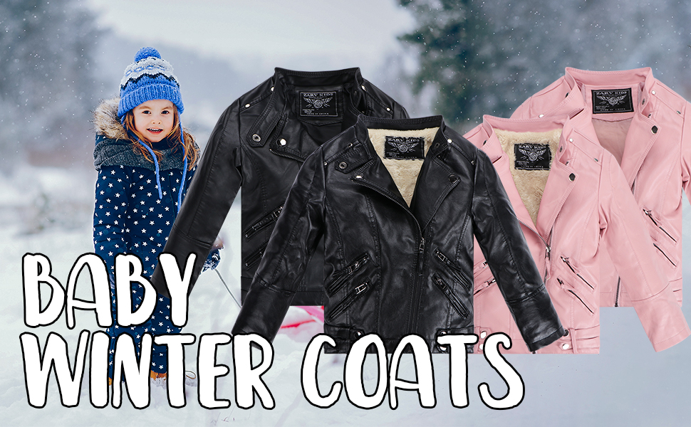 Kid Girl Pu Leather Jacket Motorcycle Coat For 5-6 Year Boy Spring Biker Clothes