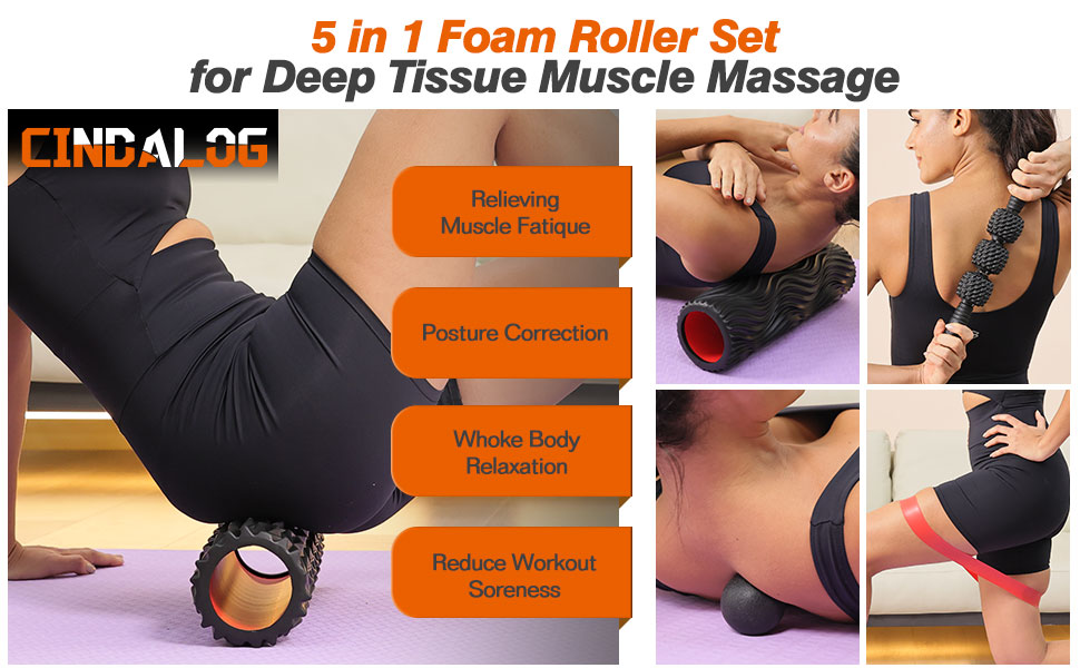 High Density Exercise Foam Roller, Massage Roller, Massage Ball, Resistance Band