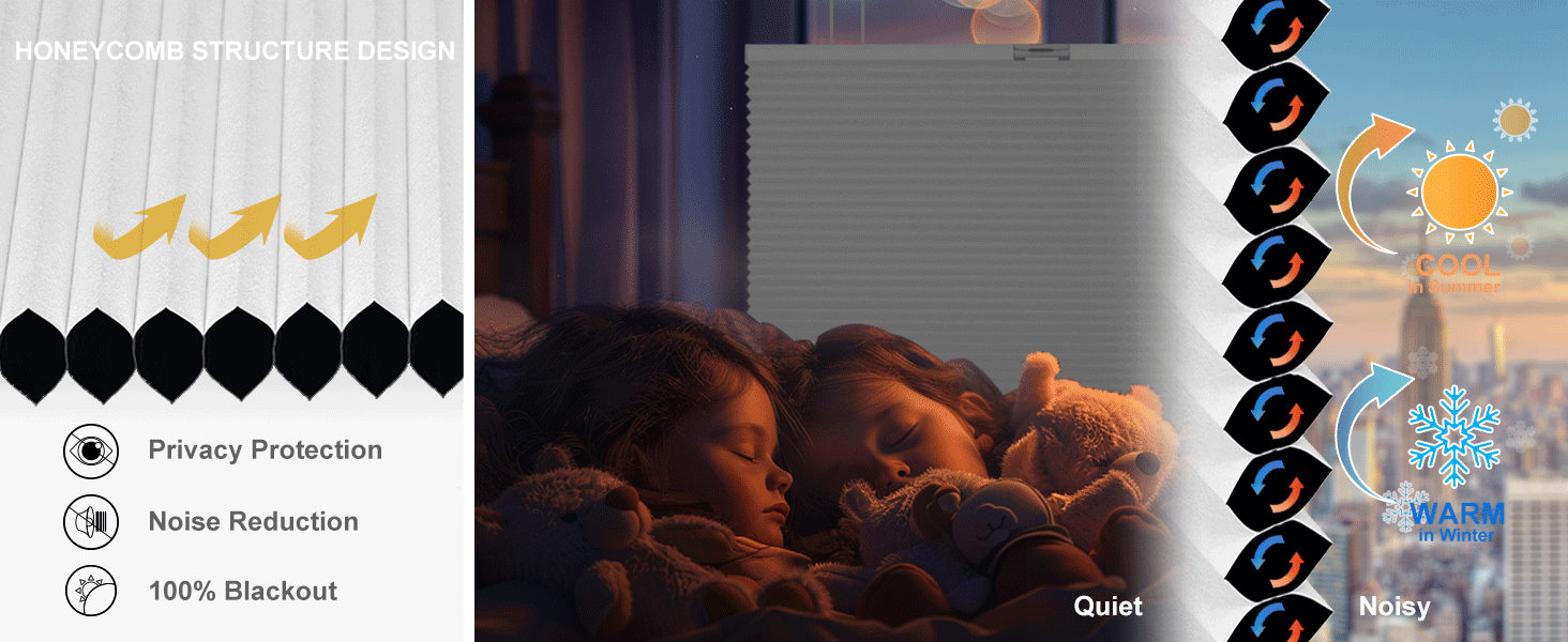 Berissa Blackout Door Blinds,Top Down Bottom Up Cellular