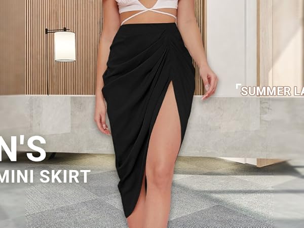 スカート MEDI WRAP LIKE WIDE WAIST SKIRT MEDI WRAP LIKE WIDE WAIST SKIRT