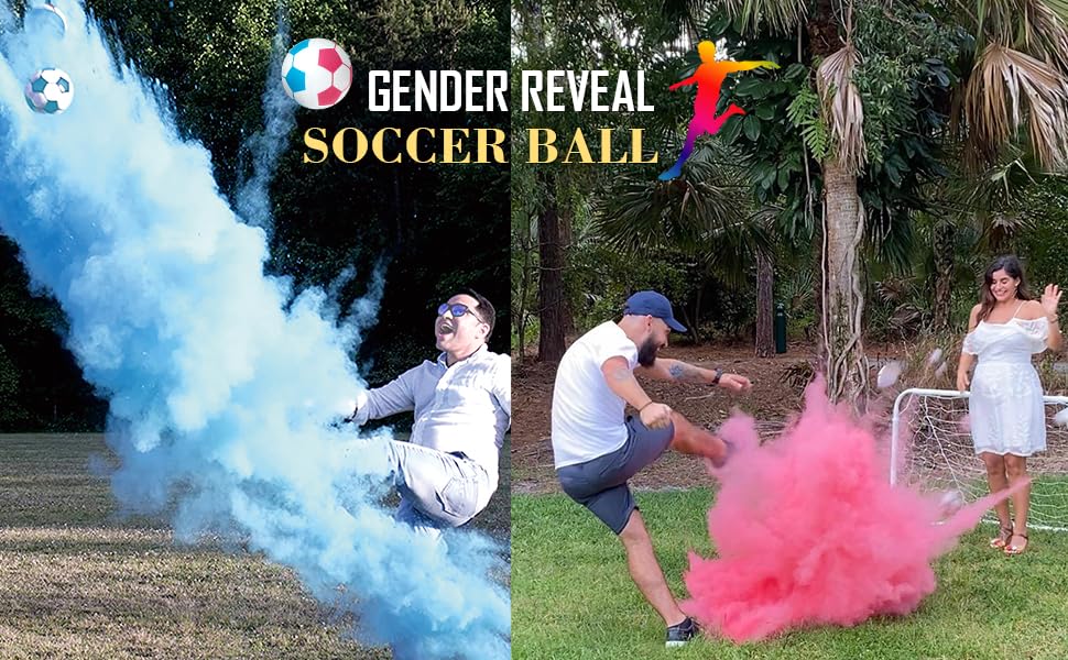 Heboland Gender Reveal Football with Powder, Exploding Blue & Pink Powder Gender Reveal Ball for