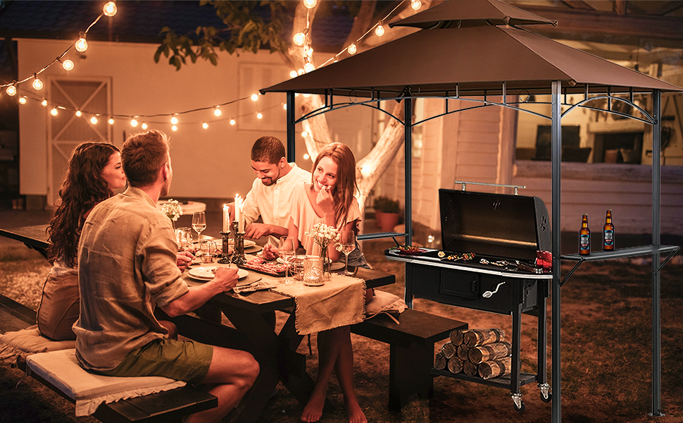 【週末限定価格】COOKING SHELTER TRY AND GRILL Amazon.com : Grill Gazebo 2 Tier BBQ Barbecue Canopy Tent