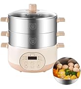 Joydeem Electric Food Steamer for Cooking, 2-Tier Stainless Steel Vegetable & Food Steamers, 15L ...