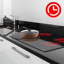 Electric Hob 4 Zone Ceramic Hob 60 Cm With Touch Control 6000W 9 Power Levels Safety Lock Auto Switch Off Safety Residual Heat Indicator Hard Wire, No Plug Included 16 Ceramic Hob