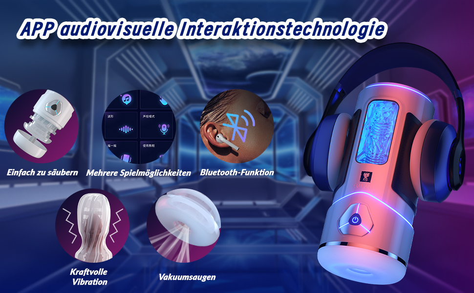 Elektrischer Masturbator Penistrainer Vibrator mit App Steuerung