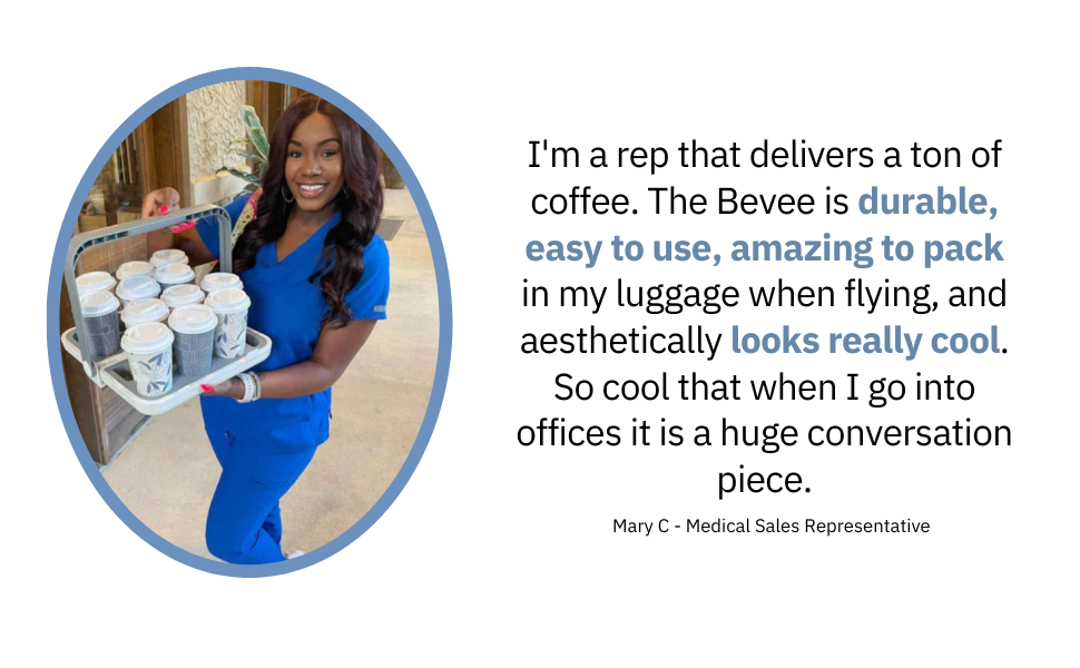 Bevee Reusable Drink Carrier for Coffee Runs Takeout