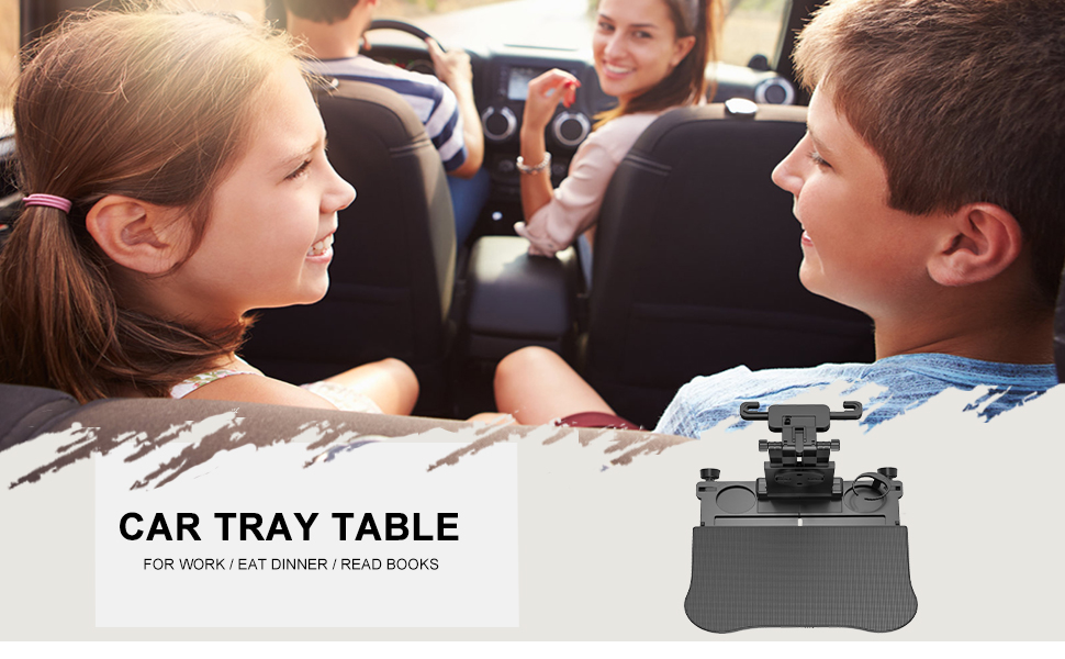 TUEOU Car Seat Tray Table Foldable Car Eating Food Tray