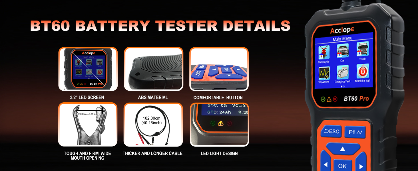 battery tester car battery tester lithium battery tester battery load tester 6v 12v 24v deep cycle