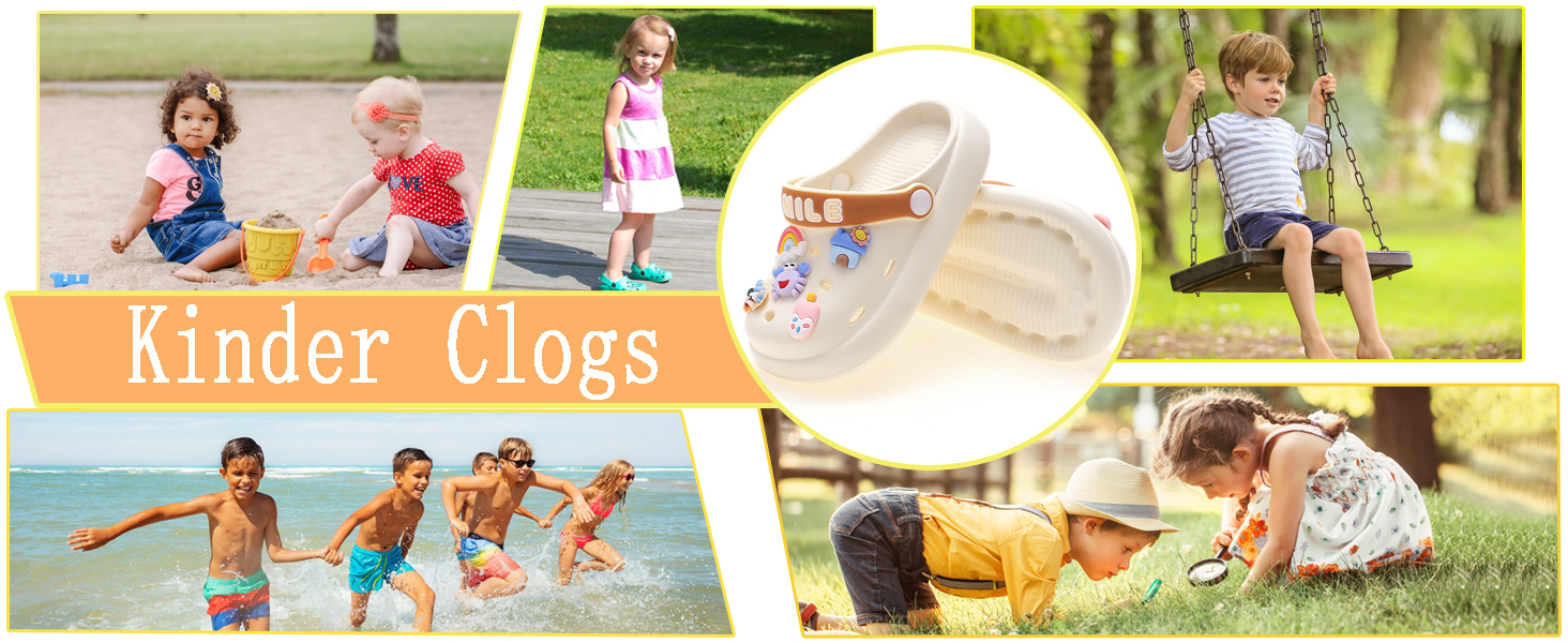 Kids Boys Girls Garden Clogs