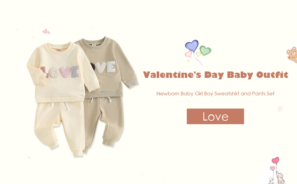 newborn toddler baby girl valentines day clothes sweatshirt set