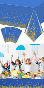 blue tablecloth