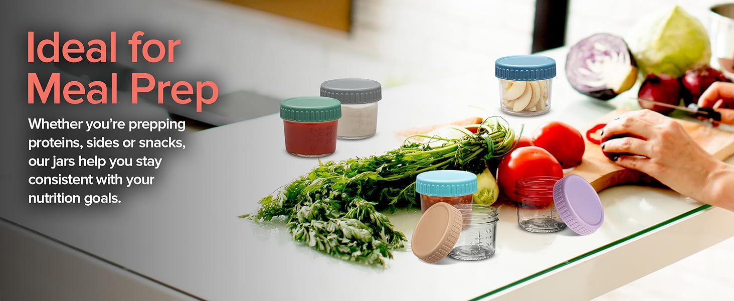 bariatric portion control containers bariatric meal prep containers 4oz glass jars with lids