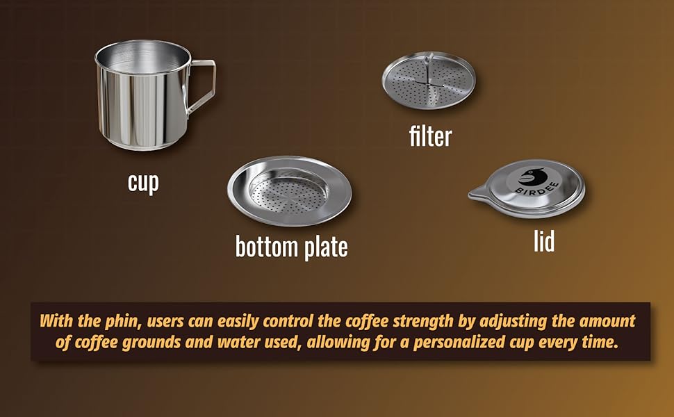 cup, bottom plate, filter, & lid, perfect to make a personalized cup
