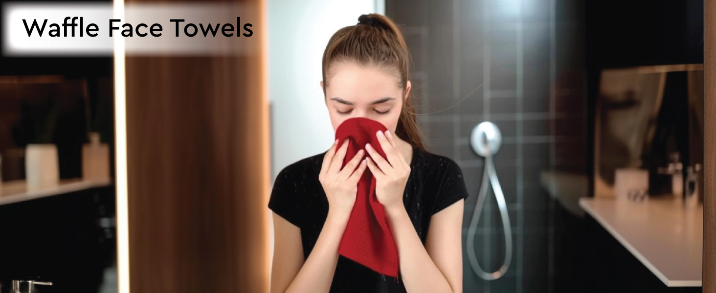 waffle weave hand towel super absorbent washcloths for bathroom, gym, kitchen, walk