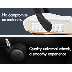 ELFORDSON Massage Office Chair With Footrest Executive Gaming Seat Leather White 14 office chair