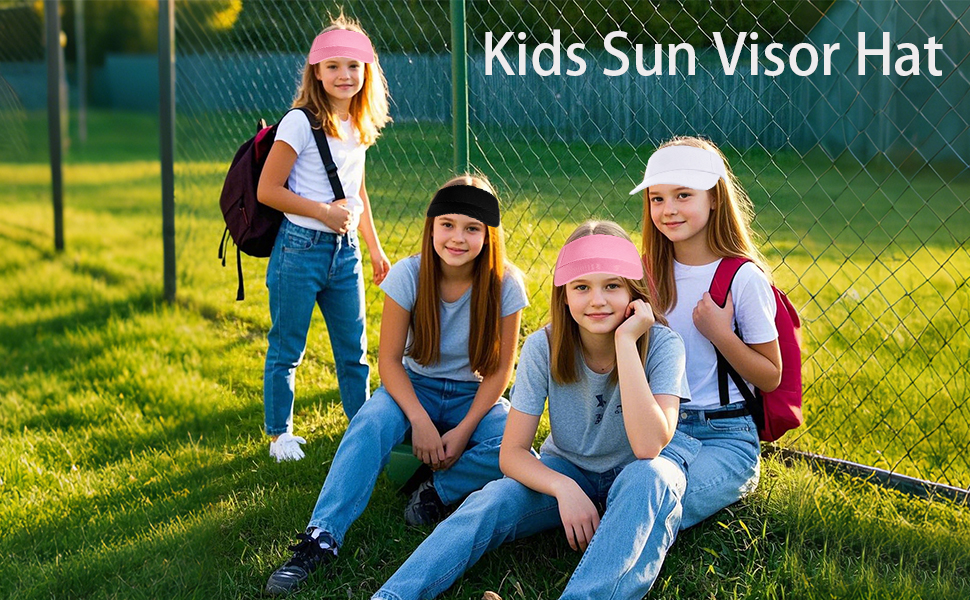 Kids Girls Boys Packable Hat Sun Visor Hats Cotton Sports Summer Golf Visor Hat