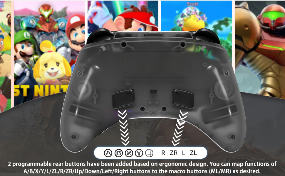 Mytrix Wireless Pro Controllers Compatible with Switch, Windows PC iOS