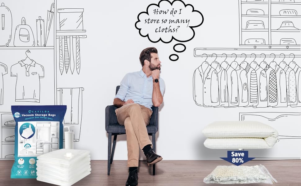 Casilda Vaccum Storage Bags Space Saver Bags Small Medium Jumbo Large