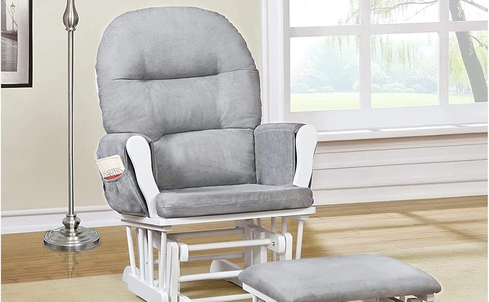 Brisbane Glider and Ottoman Set, Nursery Glider with