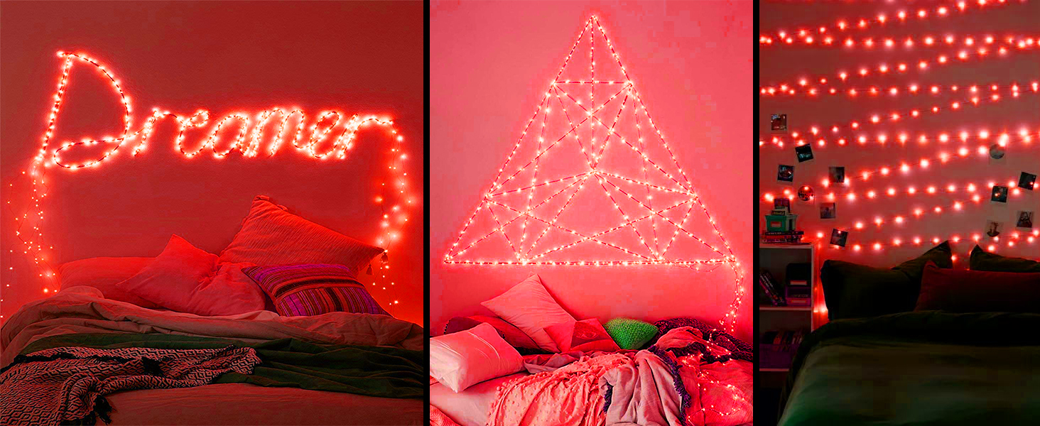 2 Pack Fairy Lights Battery Operated 200 LED 66Ft Silver Wire Starry