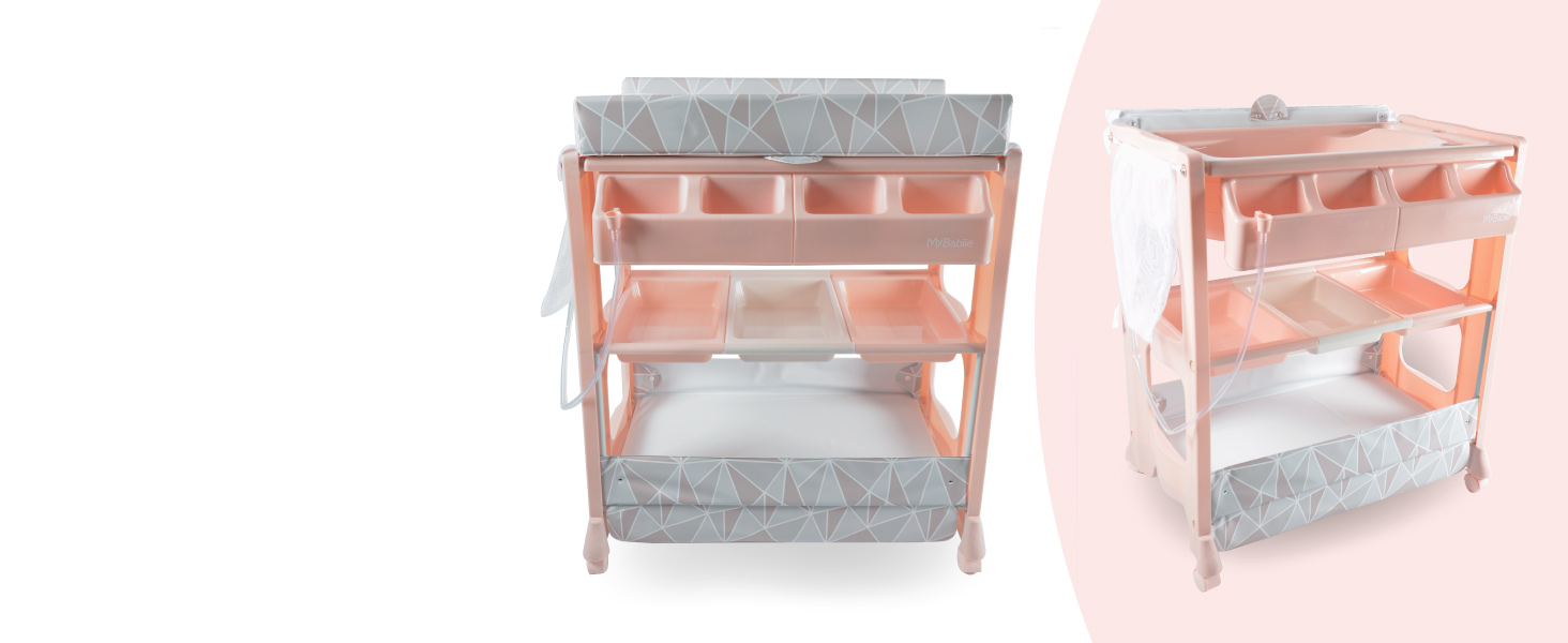 My Babiie Baby Changing Unit with Concealed Bath, Nursery Changing