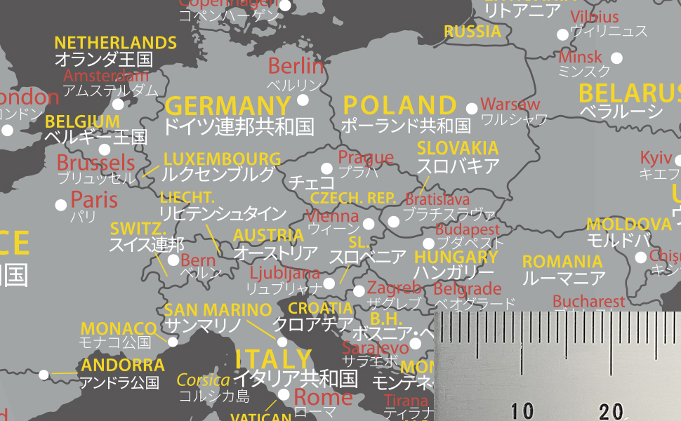 Amazon.co.jp: 7e8デザイン 世界地図 サイズ B1 (日本語/英語
