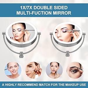 lighted makeup mirror 10x magnification plug in