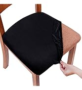 smiry Original Velvet Dining Chair Seat Covers, Stretch Fitted Dining Room Upholstered Chair Seat...