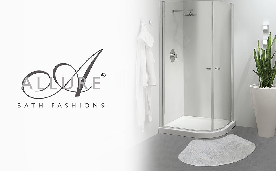 Allure Curved Bath Mat 48 x 80cm 100 Cotton Shower Mat, Supersoft