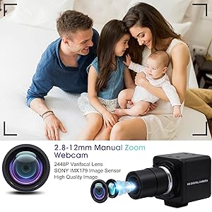 4X optical zoom webcam 8mp raspberry pi varifocal lens usb camera 2.8-12mm varifocal webcam