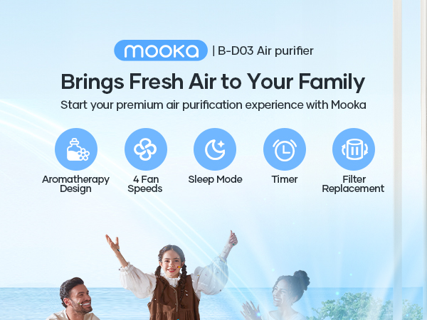 MOOKA B-D03 Air Purifiers for Home Large Room