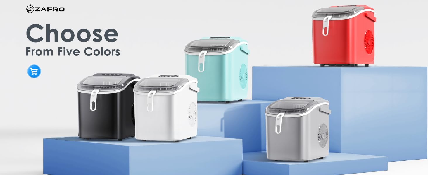 ZAFRO Ice Maker Countertop, Portable Ice Machine with Carry