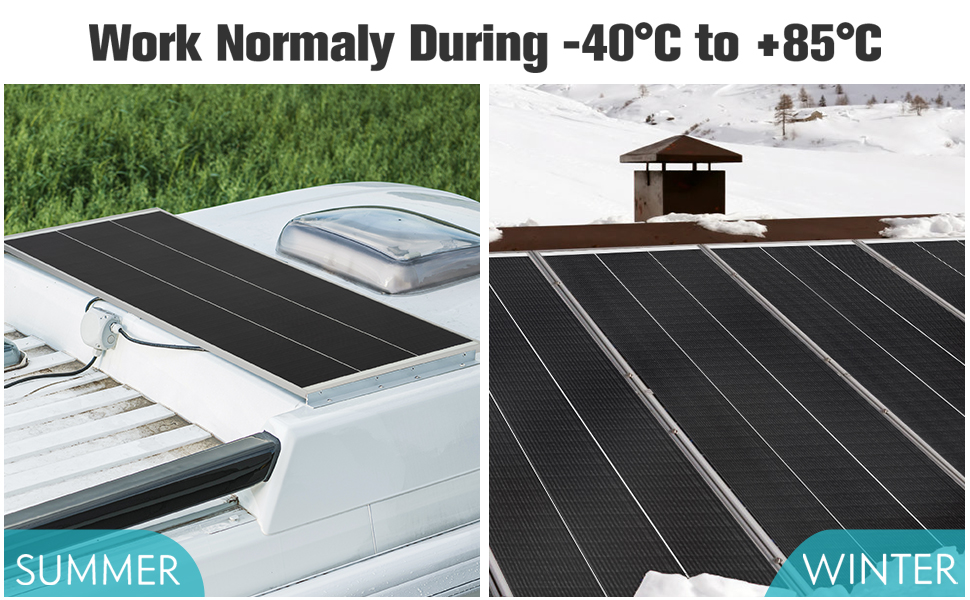 KAUWOX 100 Watt 12V Imbricated Single Crystal Solar Panel