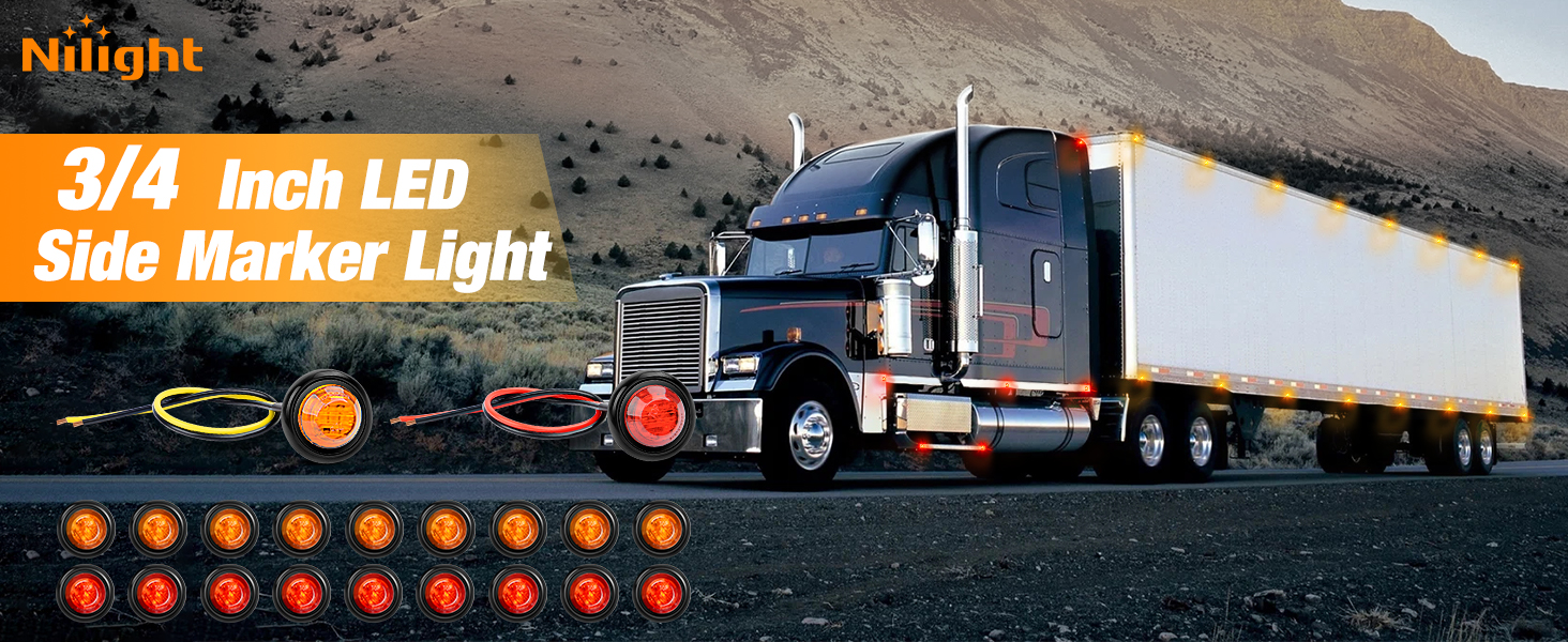 3/4 inch red amber round bullet marker light turn light flush mount led light