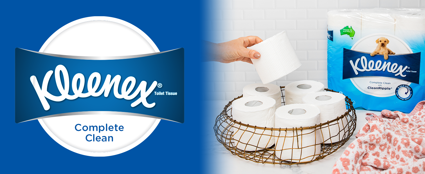 Kleenex Complete Clean Toilet Paper 45 Count (1x45 Rolls) Packaging May Vary