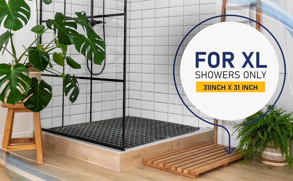 ENKOSI Extra Large Square Non Slip Shower Mat 31 x 31