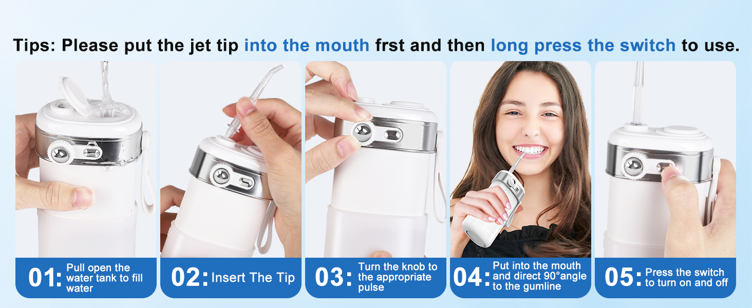 NIMMU Water Flosser for Teeth Picks, Mini Cordless Portable