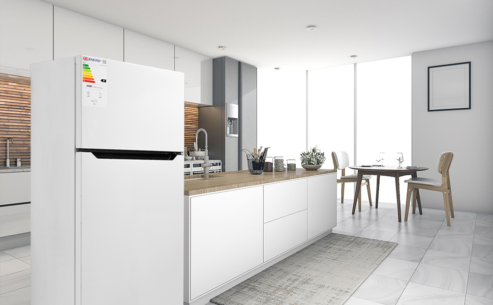 SMETA Freestanding Fridge Freezer 121L, High Fridge Freezer 92/29 for Garages Outbuildings,and