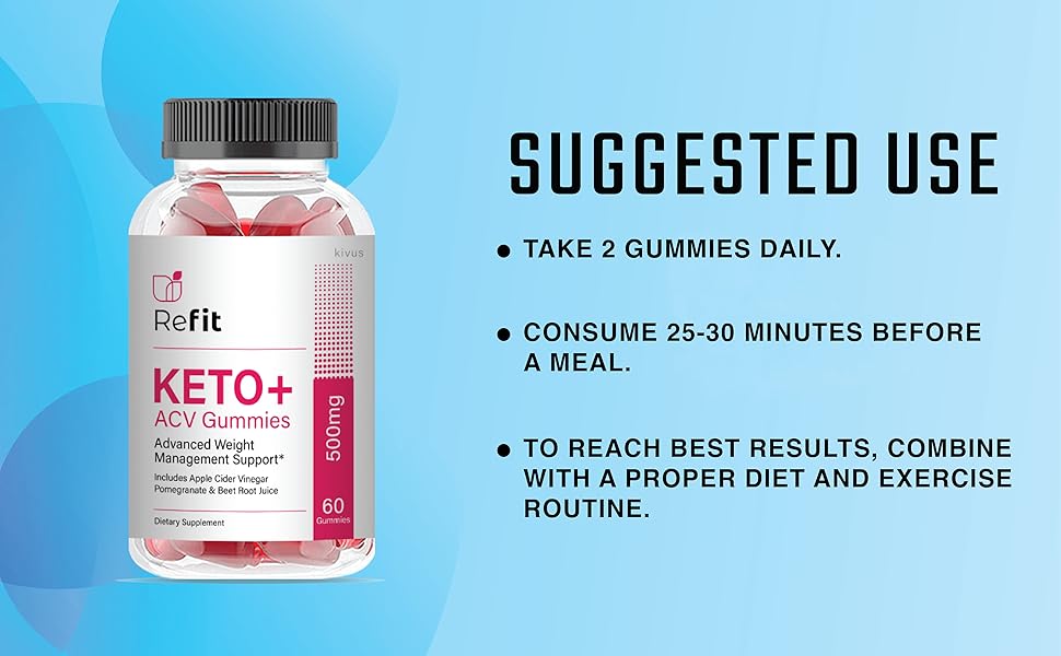 Refit Keto Apple Cider Vinegar Gummies - Suggested Use