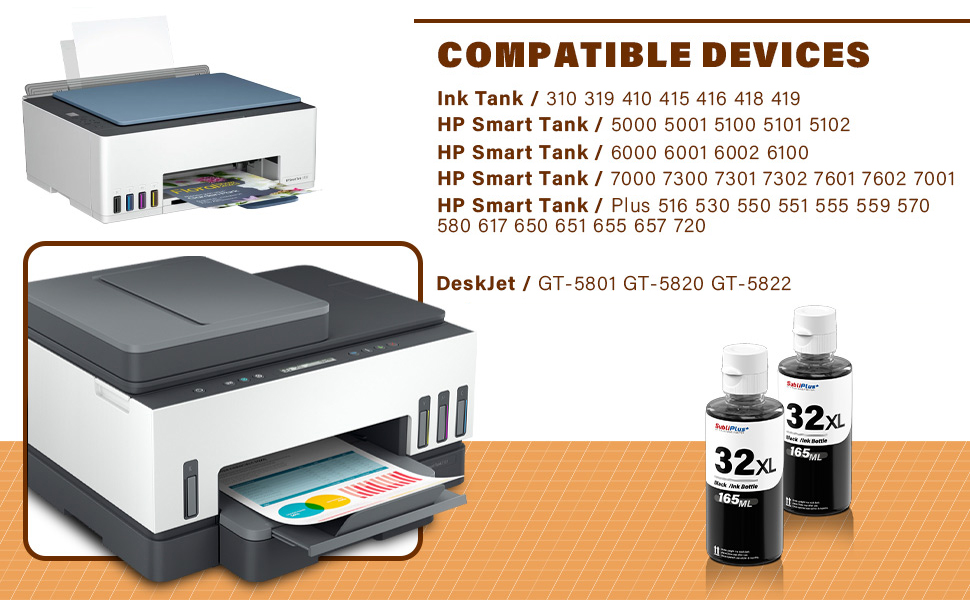 Compatible Replacement for HP Smart Tank Printer 5101 5000 7602 6001 7301 5102 757 7601 755 7601 755
