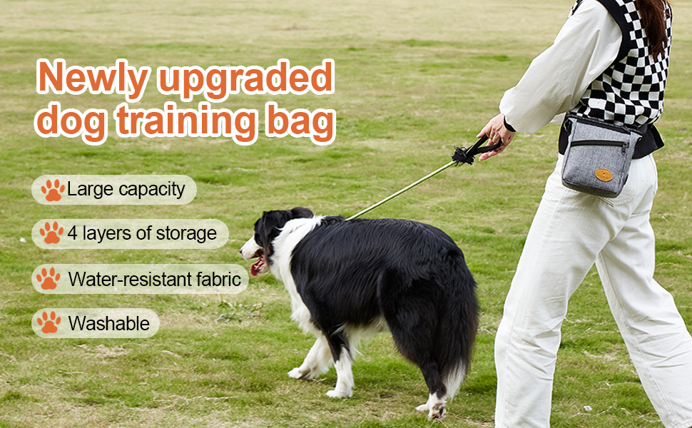 Ownpets Dog Training Pouch, Pet Treat Training Pouch with Collapsible