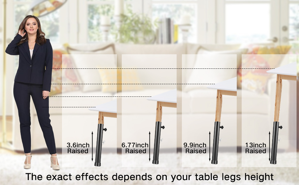 EUWBSSR 4Pack Table Leg Extenders for Folding Tables, Heavy