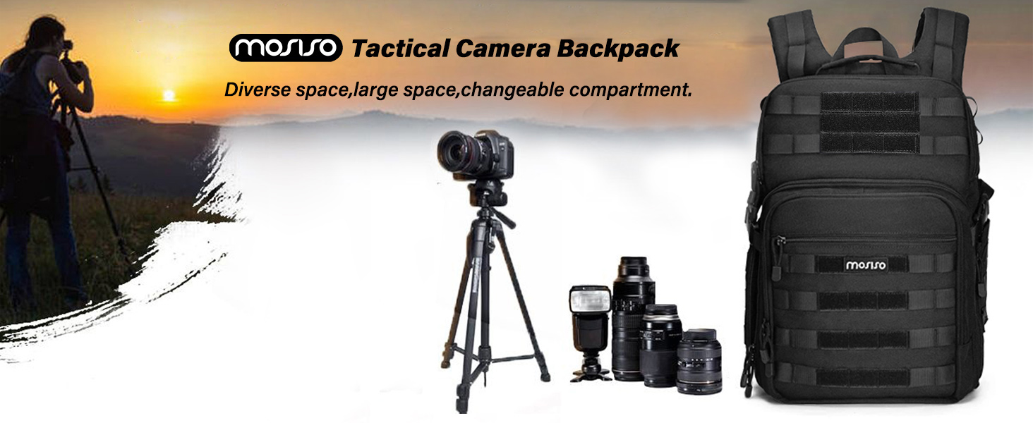 MOSISO Camera Backpack, DSLR/SLR/Mirrorless Photography Tactical Camera